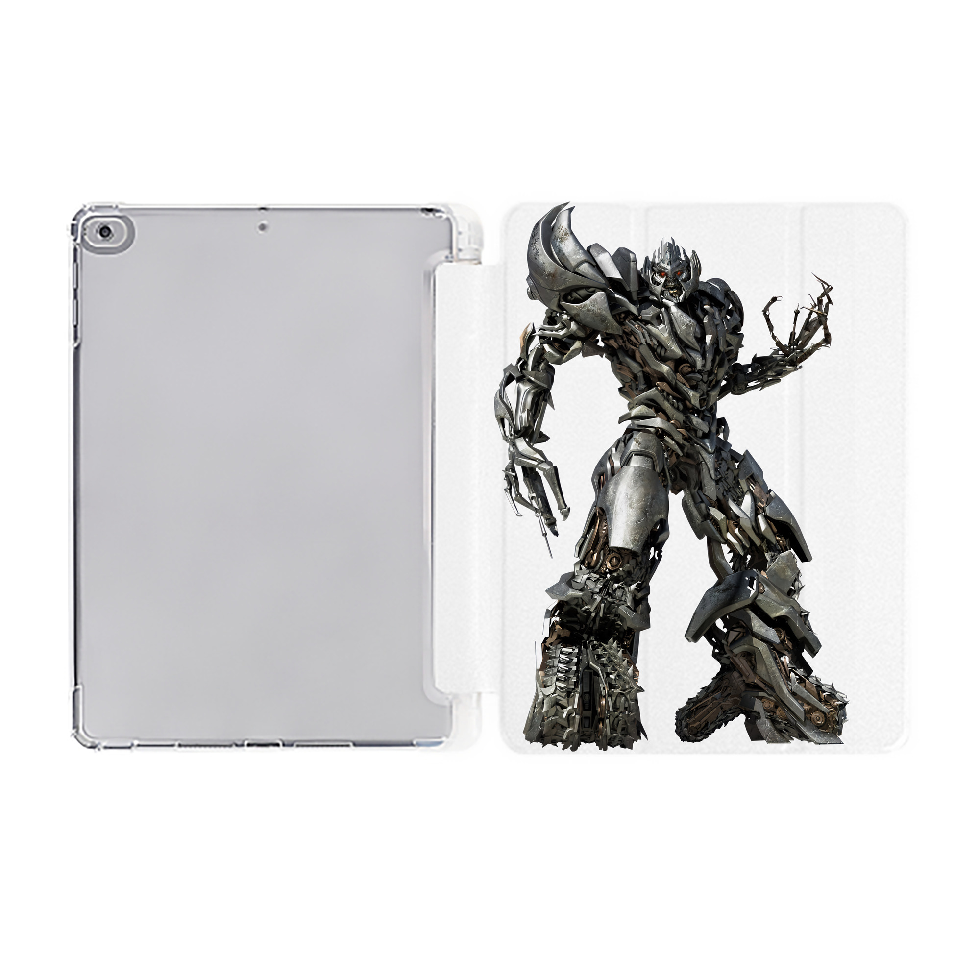 （画像用） Transformers トランスフォーマー IPad ケース ペン収納付き 三つ折りスタンド PUレザー×シリコン 対応機種9.5/10.5/10.9インチ